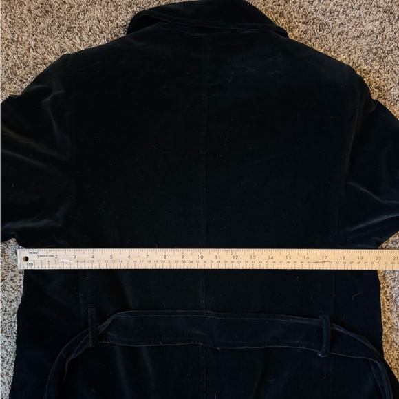 Black Velvet Double-Breasted Coat - Picture 8 of 9